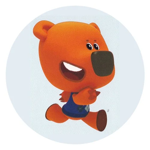 Цветной вариант раскраски ми-ми-мишки кеша бежит