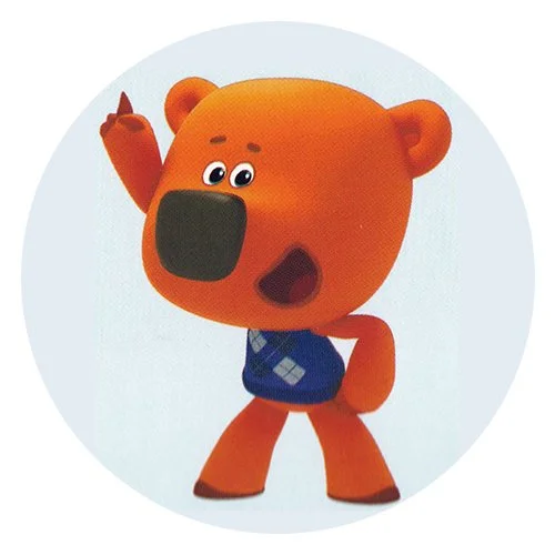 Цветной вариант раскраски ми-ми-мишки кеша затанцевал