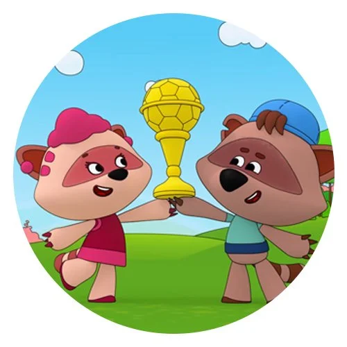 Цветной вариант раскраски ми-ми-мишки соня и саня