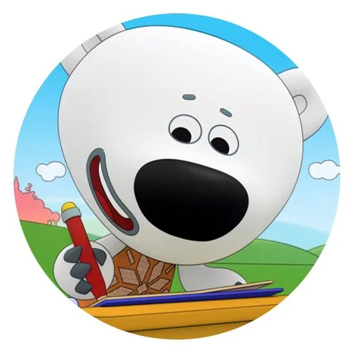 Цветной вариант раскраски ми-ми-мишки тучка пишет