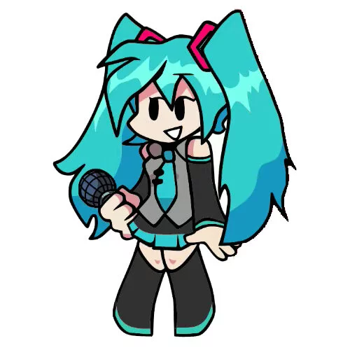 Цветной вариант раскраски мику friday night funkin'