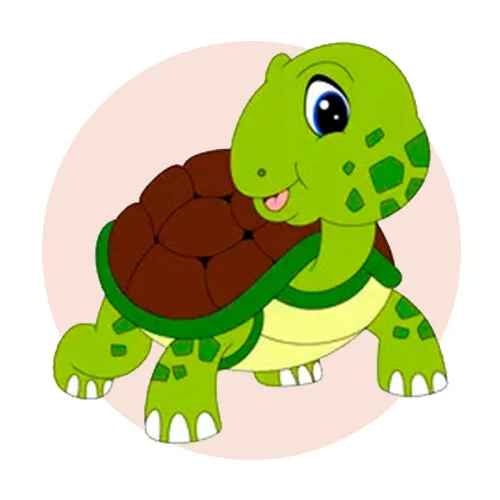 Цветной вариант раскраски милаш черепаха