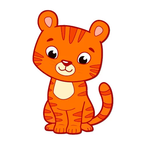 Цветной вариант раскраски милаш тигры