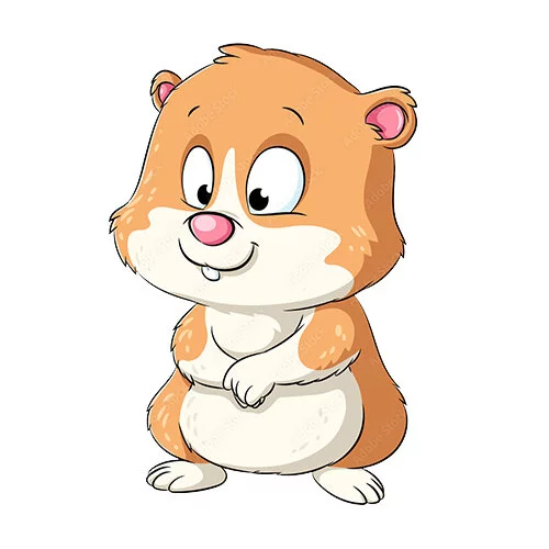 Цветной вариант раскраски милашка хомяк