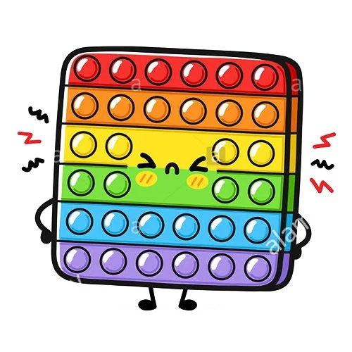 Цветной пример раскраски милашка поп-ит