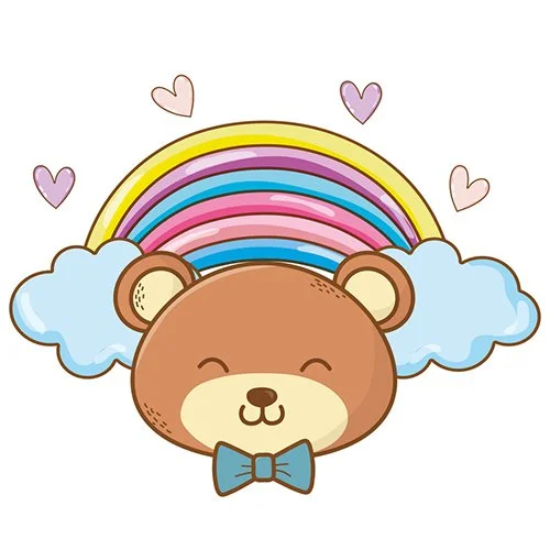 Цветной пример раскраски милая радуга