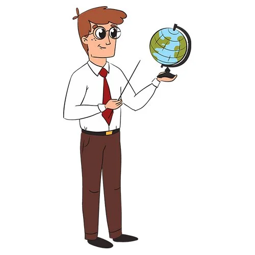 Цветной вариант раскраски молодой учитель школы