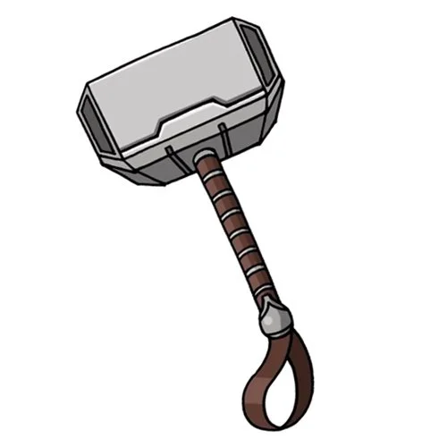 Цветной пример раскраски молот тора