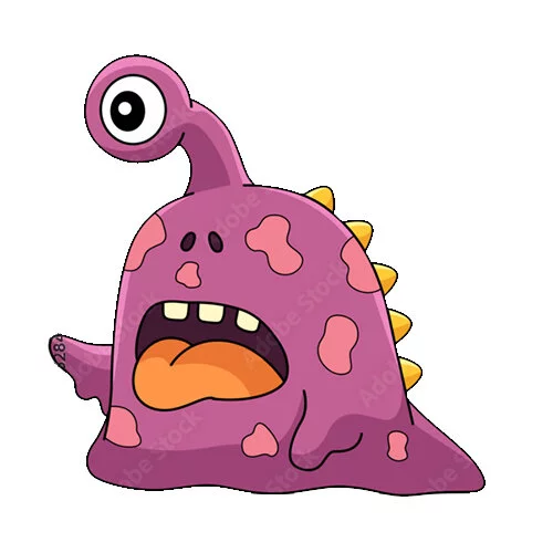 Цветной пример раскраски монстр-циклоп