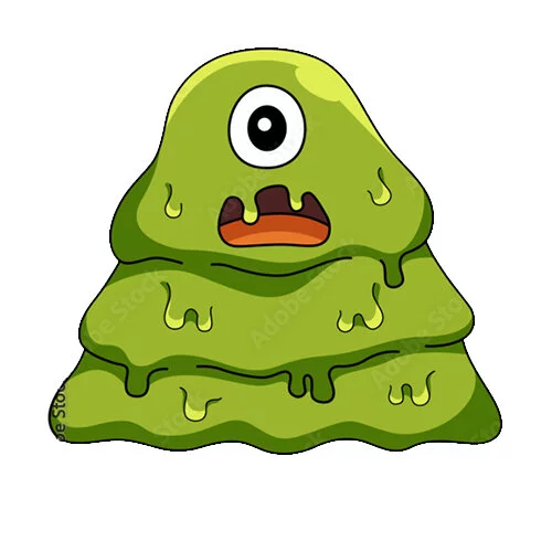 Цветной вариант раскраски монстр жижа