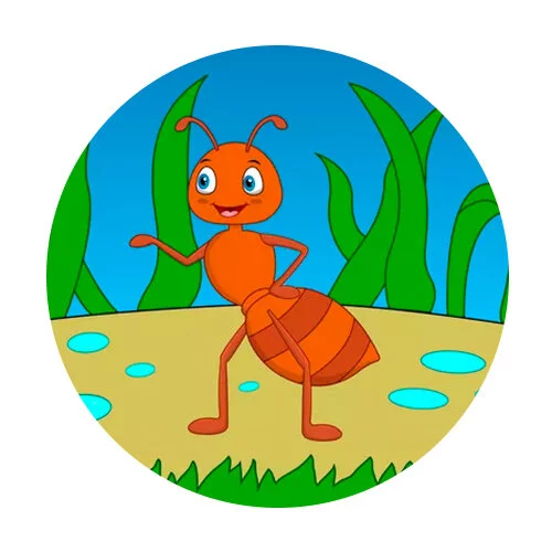 Цветной вариант раскраски муравей работник