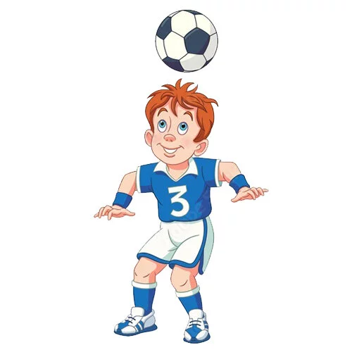 Цветной пример раскраски мяч на голове