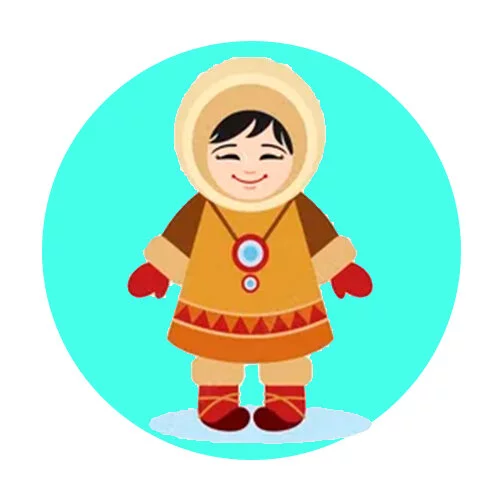 Цветной вариант раскраски национальный костюм чукча