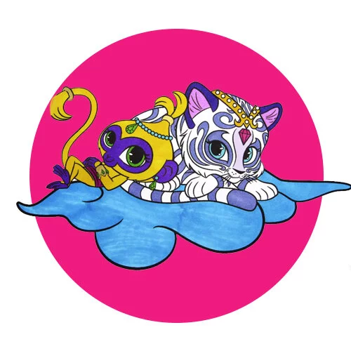 Цветной пример раскраски нахал и тала вместе