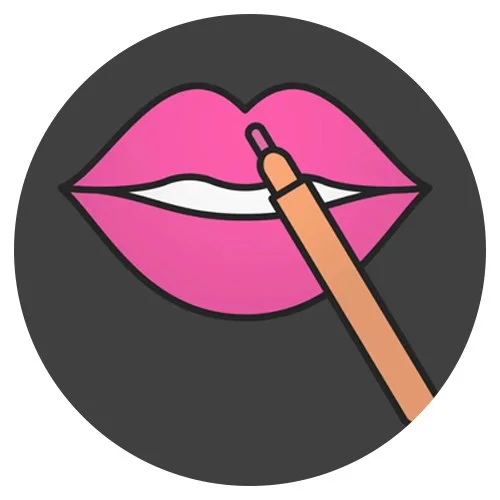 Цветной вариант раскраски накрась губы
