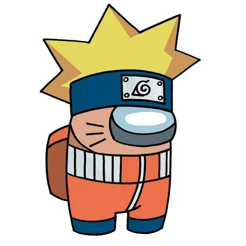 Цветной вариант раскраски наруто амонг ас