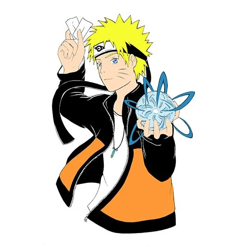 Цветной пример раскраски наруто большая сила