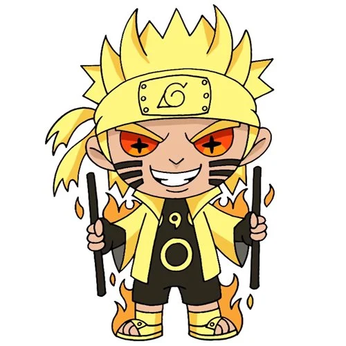 Цветной пример раскраски наруто мудрец шести путей