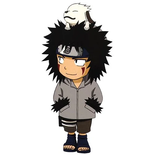 Цветной пример раскраски наруто с собачкой