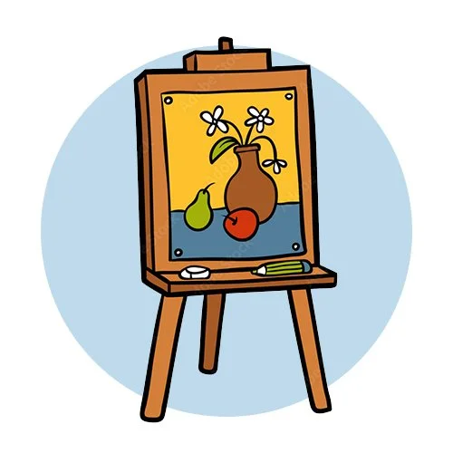 Цветной пример раскраски натюрморт с вазой