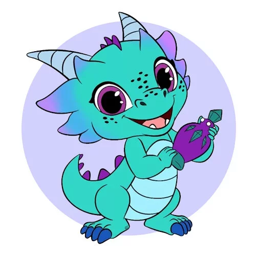 Цветной вариант раскраски назбу дракон