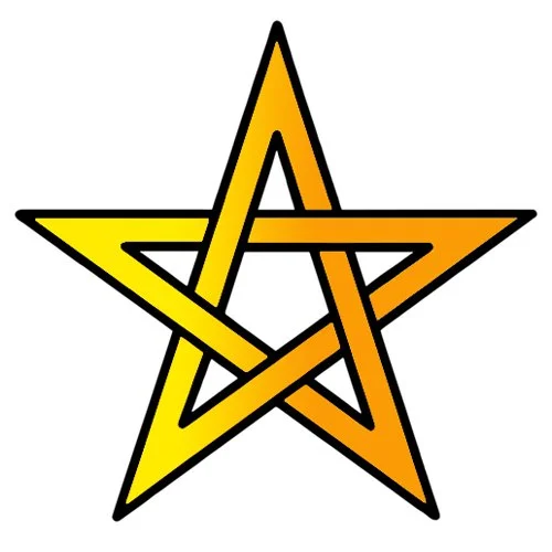 Цветной пример раскраски необычная звезда