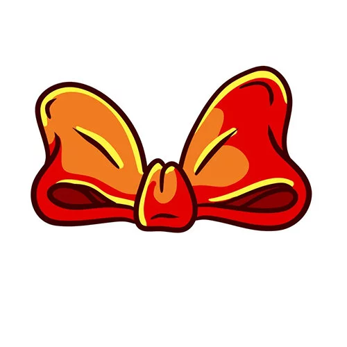 Цветной вариант раскраски необычный бант