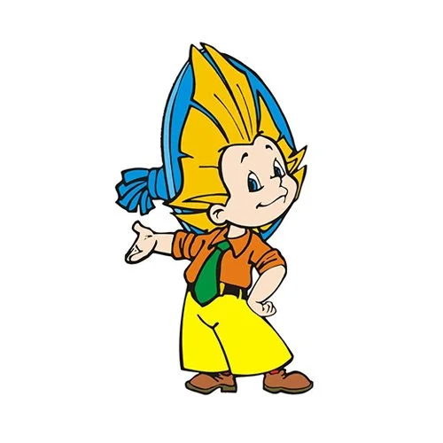 Цветной пример раскраски незнайка деловой