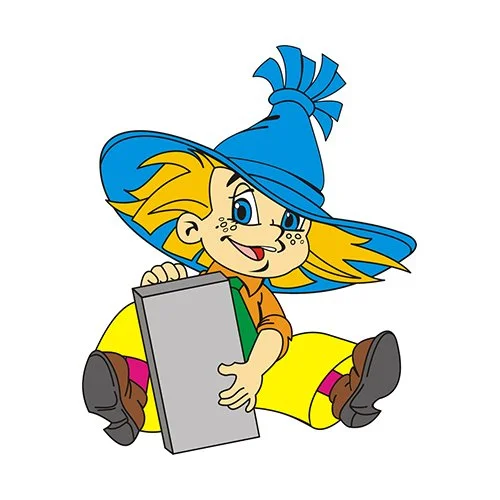 Цветной вариант раскраски незнайка на обложку