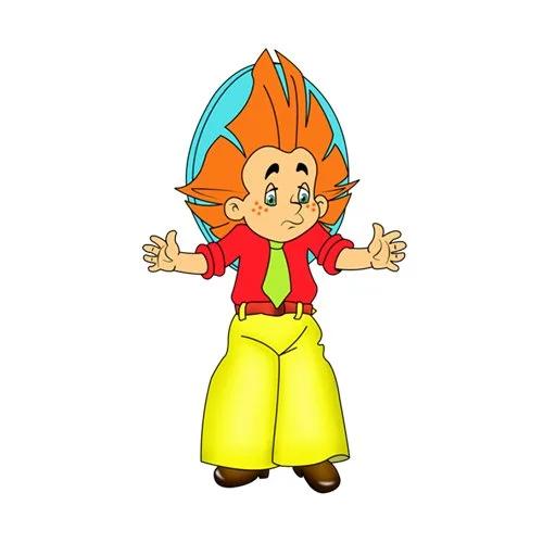 Цветной пример раскраски незнайка ничего не знает