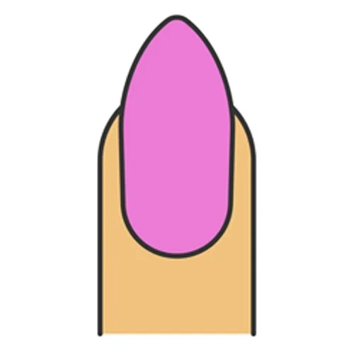 Цветной вариант раскраски ноготь миндалевидной формы