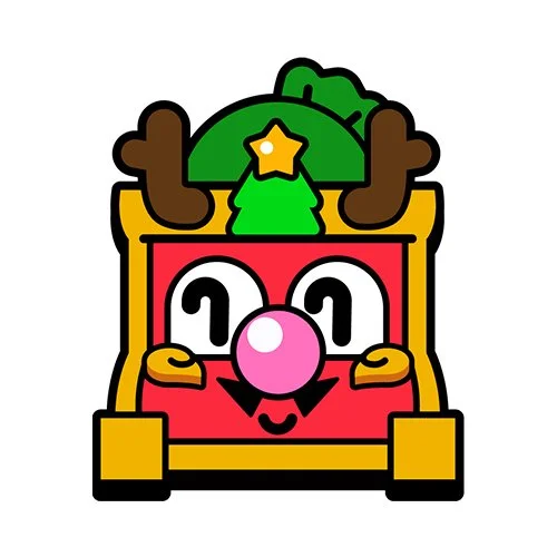 Цветной вариант раскраски новогодний грифф олень пин