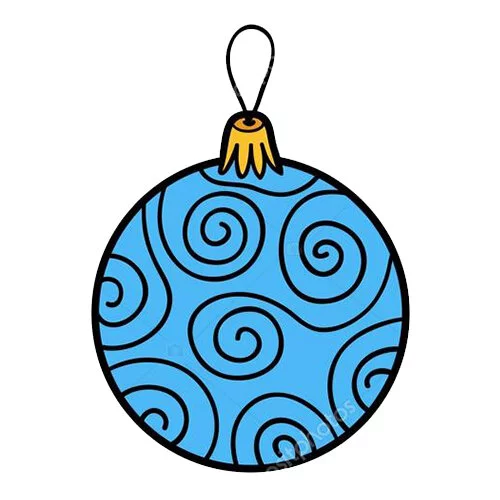 Цветной вариант раскраски новогодний шар елочный шар