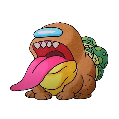 Цветной вариант раскраски новый монстр из амонг ас