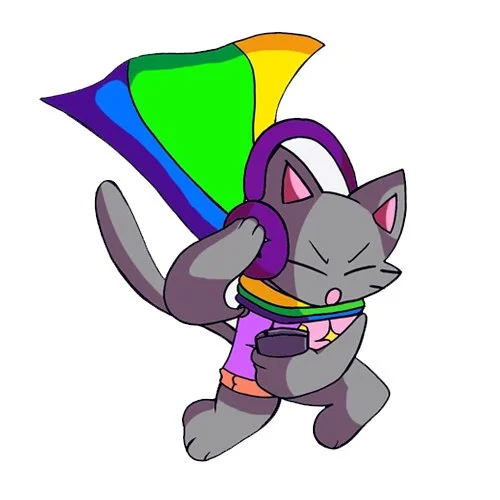 Цветной вариант раскраски нян кэт