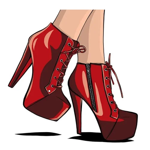 Цветной вариант раскраски обувь высокие каблуки
