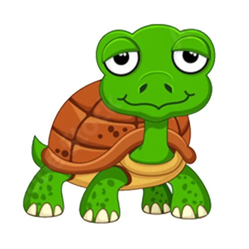 Цветной вариант раскраски обведи черепаху