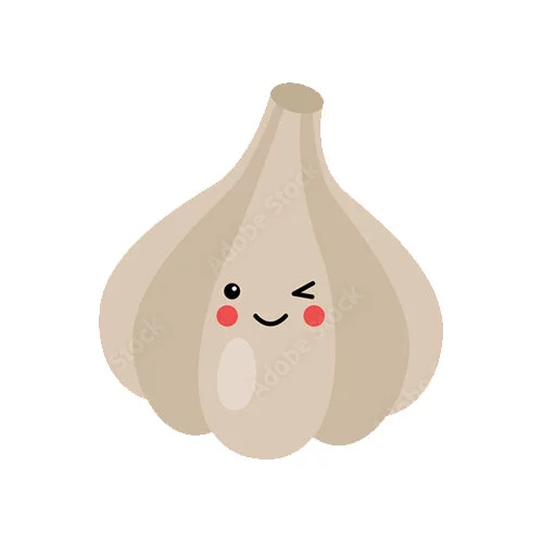 Цветной вариант раскраски обведи чеснок