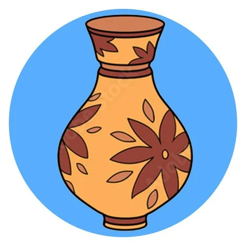 Цветной вариант раскраски обведи по номерам вазу