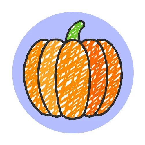 Цветной вариант раскраски обведи тыкву