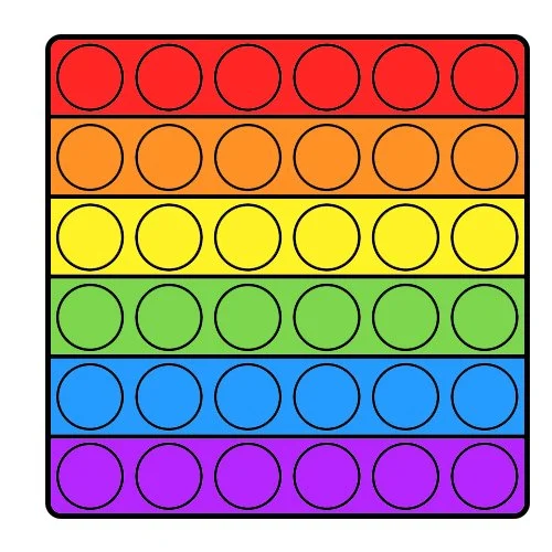 Цветной вариант раскраски обычный поп-ит