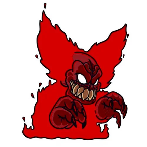 Цветной вариант раскраски огненный клоун фнф