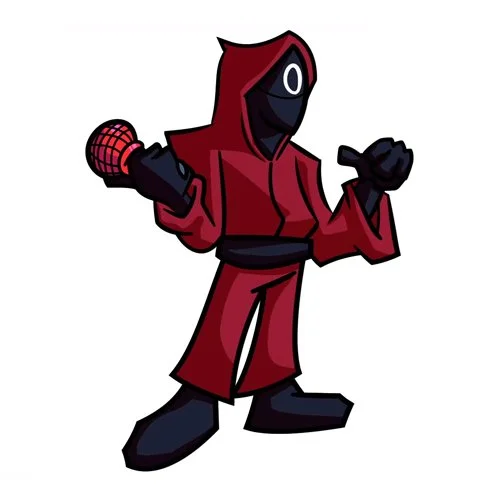 Цветной вариант раскраски охранник игра в кальмара с микрофоном