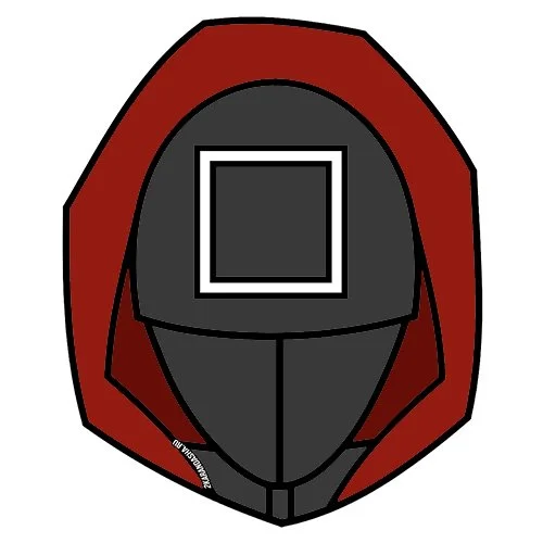 Цветной пример раскраски охранник квадрат