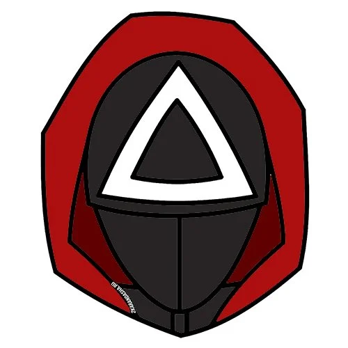 Цветной пример раскраски охранник треугольник