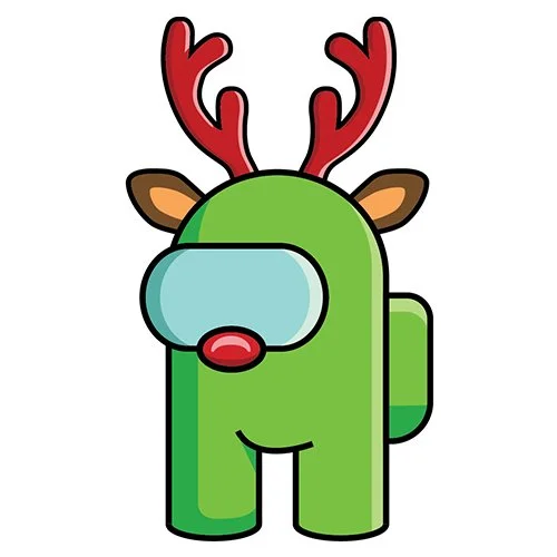 Цветной пример раскраски олень из амонг ас