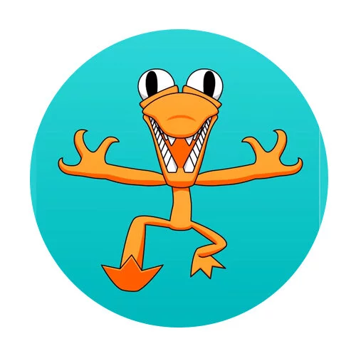 Цветной вариант раскраски оранж радужные друзья