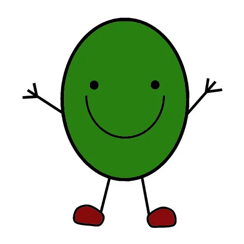 Цветной пример раскраски овал с глазами