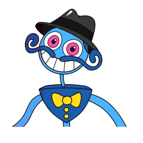 Цветной вариант раскраски папа длинные ноги хагги вагги