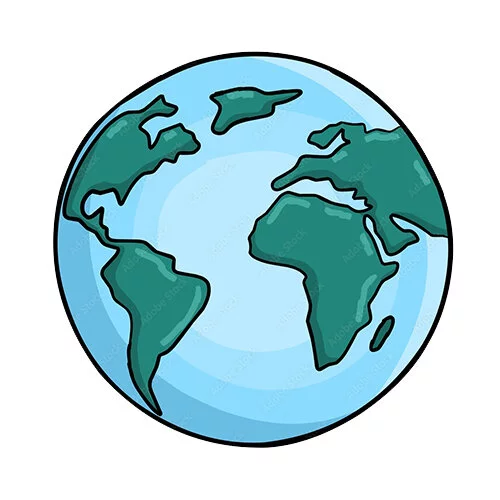 Цветной вариант раскраски планета земля круг